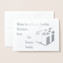 Modernes Silbernes personalisiertes Weihnachtsfest