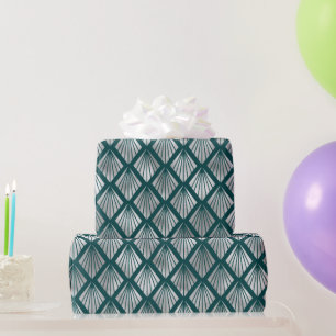 Modernes Silver Aquamarin Elegantes Design Geschenkpapier