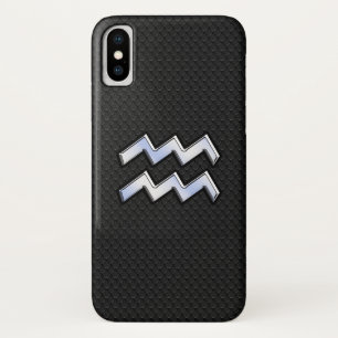 Modernes Silver Aquarius Zodiac-Zeichen auf Schlan Case-Mate iPhone Hülle