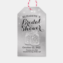 Modernes Silver Brautparty Mason Jar String Light Geschenkanhänger