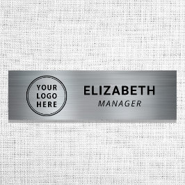 Modernes Silver Business-Logo Namensschild