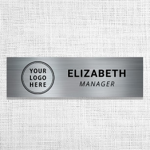 Modernes Silver Business-Logo Namensschild