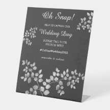Modernes Silver Floral Wedding Pedestal Zeichen