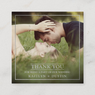 Modernes Silver Foil Foto Vielen Dank Begleitkarte