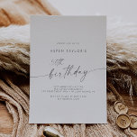 Modernes Silver Script 50. Geburtstag Einladung<br><div class="desc">Diese moderne Silber-Script-Einladung zum 50. Geburtstag ist perfekt für eine minimalistische Geburtstagsparty. Das schlichte silbergraue Farbdesign zeichnet sich durch eine einzigartige industrielle Schrift mit modernem boho Stil aus. Anpassbar in jeder Farbe. Behalt das Design minimal und elegant, wie es ist, oder personalisiere es durch Hinzufügen von eigenen Grafiken und Kunstwerken....</div>