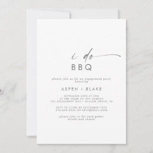 Modernes Silver Script I Do GRILLEN Engagement Par Einladung