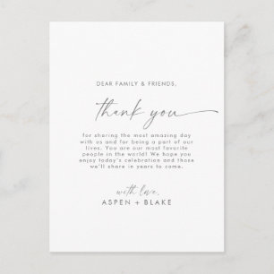 Modernes Silver Script Vielen Dank Empfang Card Postkarte