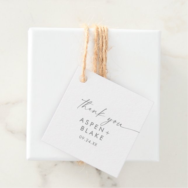 Modernes Silver Script Vielen Dank für Ihr Interes Geschenkanhänger (Beispiel)
