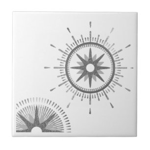 Modernes Silver Sternexplosion Celestial Design Fliese