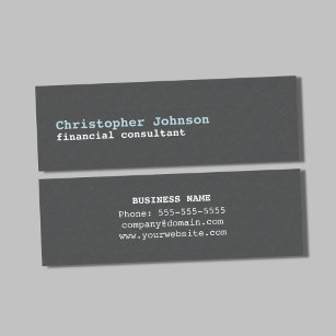 Modernes Simple Texture Gray Blue Consultant Mini Visitenkarte
