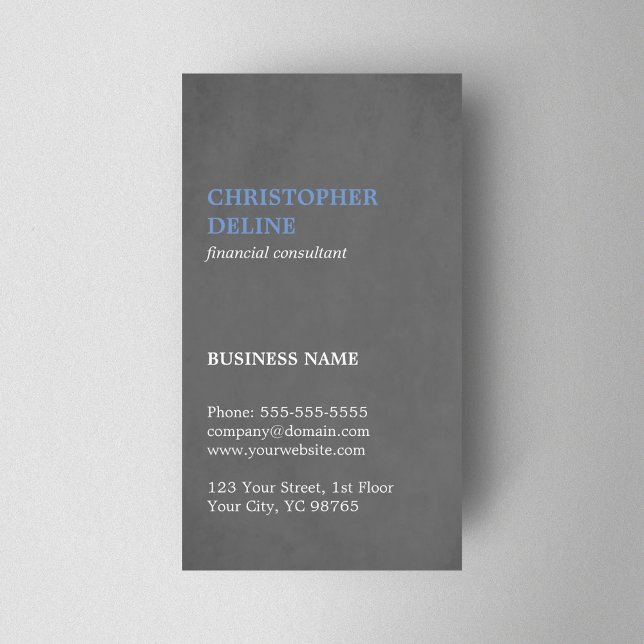 Modernes Simple Texture Gray Blue Consultant Visitenkarte (Von Creator hochgeladen)