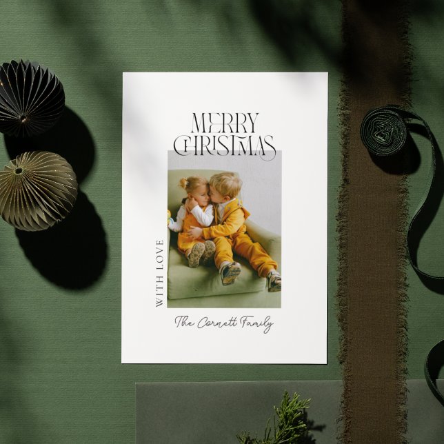 Modernes Single Foto Minimalistische Weihnachtskar Einladung (Von Creator hochgeladen)