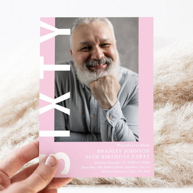 Modernes SIXTY Foto 60. Geburtstagsparty Einladung (Von Creator hochgeladen)