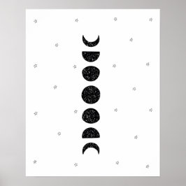 Modernes Skandinavienmondphasen Kinderzimmer Poster