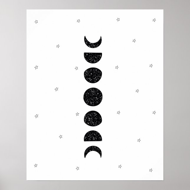 Modernes Skandinavienmondphasen Kinderzimmer Poster (Vorne)