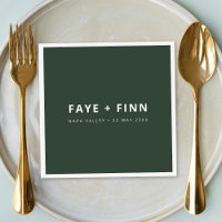 Modernes Skandinavier Forest Green Minimal Wedding