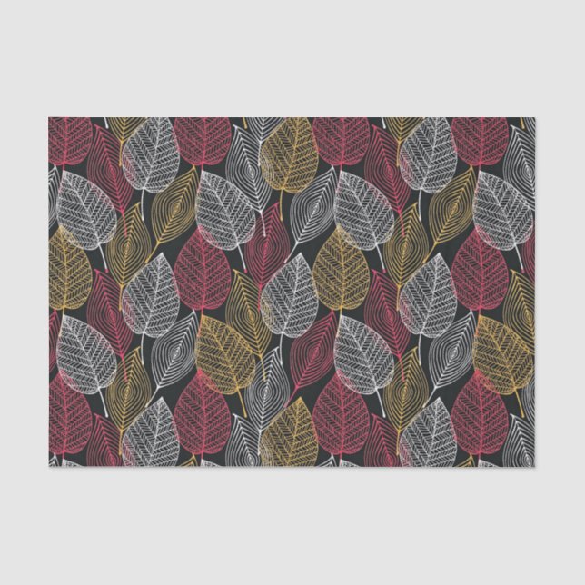 Modernes Skelett Verlasse Herbstmuster Seidenpapier (Vorderseite)