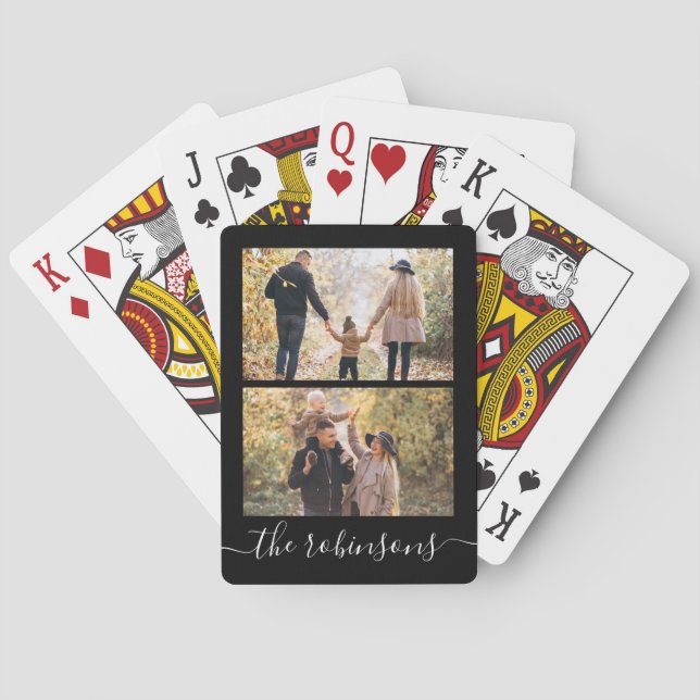 Modernes Skript 2 FotoCollage Custom Spielkarten (Rückseite)