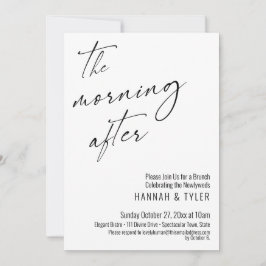 Modernes Skript am Morgen nach der Hochzeit Brunch Einladung