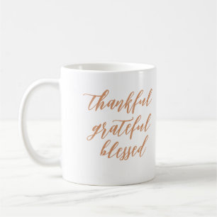 Modernes Skript dankbar dankbar, gesegnet Name Kaffeetasse