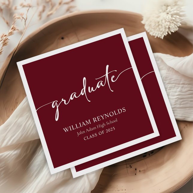 Modernes Skript Einfaches Foto Abschluss Serviette (Von Creator hochgeladen)