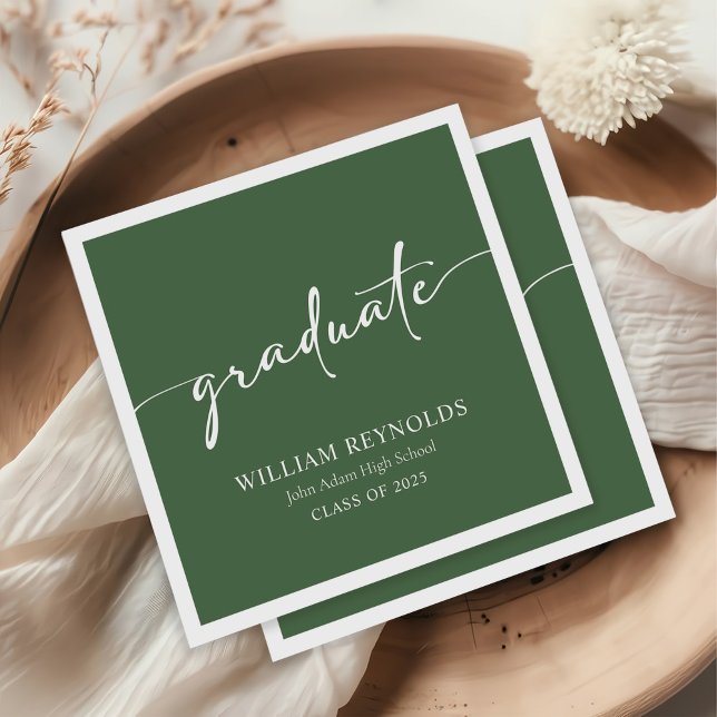 Modernes Skript Einfaches Foto Abschluss Serviette (Von Creator hochgeladen)