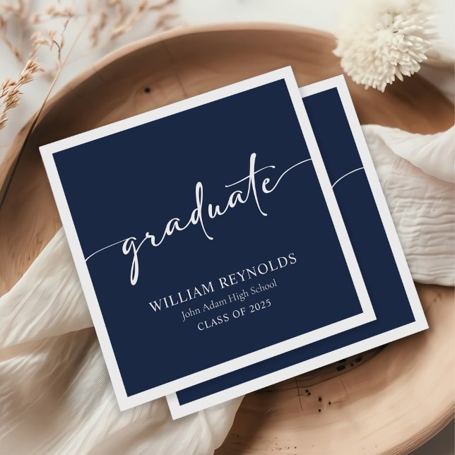 Modernes Skript Einfaches Foto Abschluss Serviette (Von Creator hochgeladen)