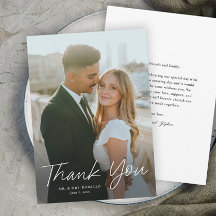 Modernes Skript Einfaches Foto Hochzeit