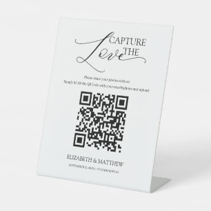 Modernes Skript erfassen die Liebe mit QR-Code Sockelschild