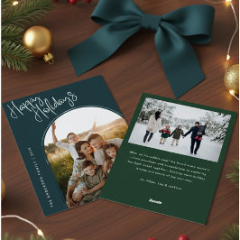 Modernes Skript Frohe Feiertage | 2 Fotos hinzufüg Feiertagskarte