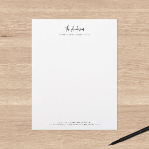 Modernes Skript Minimalistischer Personalisierter  Briefbogen