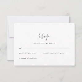 Modernes Skript mit Dots Wedding Rsvp Karte