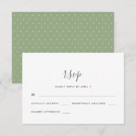 Modernes Skript mit Dots Wedding Rsvp Karte