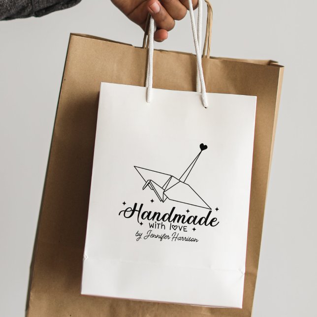 Modernes Skript Origami Handmade Business, groß Gummistempel (Von Creator hochgeladen)