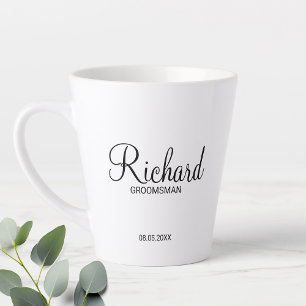 Modernes Skript Personalisierter Trauzeuge Kaffee Milchtasse