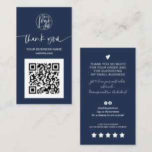 Modernes Skript QR Code Marine Blue Reihenfolge Vi Visitenkarte