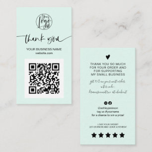 Modernes Skript QR Code minze grüne Reihenfolge da Visitenkarte