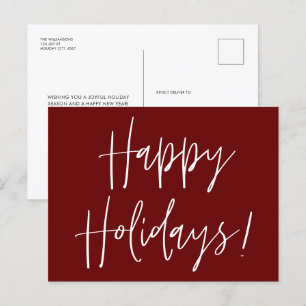 Modernes Skript Red Happy Holidays Weihnachten