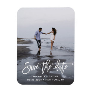 Modernes Skript-Save the Date-Foto Magnet