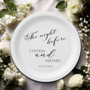 Modernes Skript "The Night Before" Hochzeit Pappteller