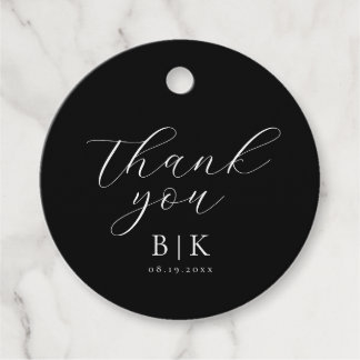 Modernes Skript Vielen Dank, Black Wedding Geschenkanhänger