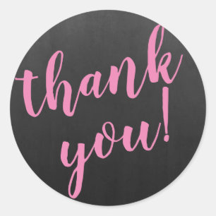Modernes Skript Vielen Dank, einfaches Blackboard Runder Aufkleber