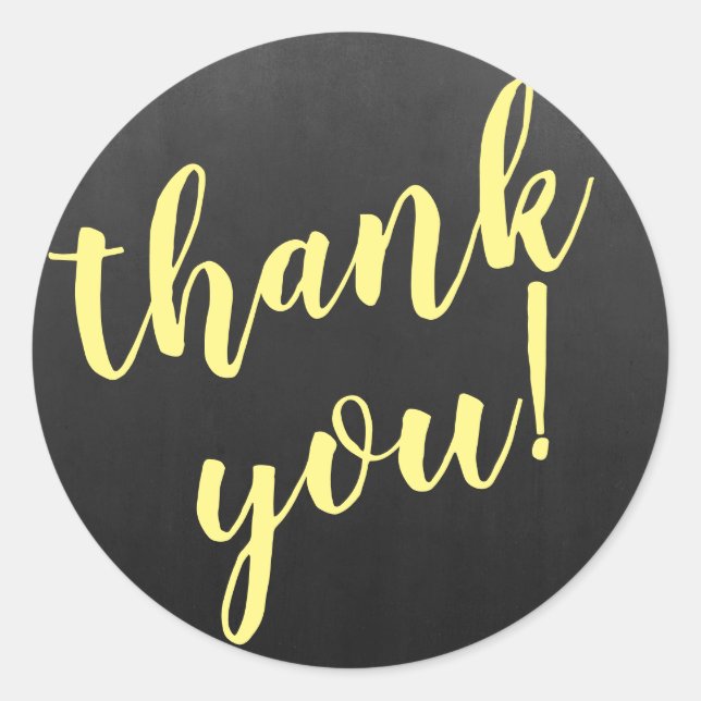 Modernes Skript Vielen Dank, einfaches Blackboard Runder Aufkleber (Vorderseite)