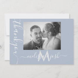 Modernes Skript Vielen Dank Hochzeitspaare Fotokar Einladung