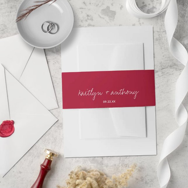 Modernes Skript Viva Magenta Minimalistische Hochz Einladungsbanderole (Von Creator hochgeladen)