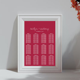 Modernes Skript Viva Magenta Minimalistische Hochz Poster