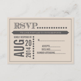 Modernes Skriptbeige & Gray Wedding RSVP