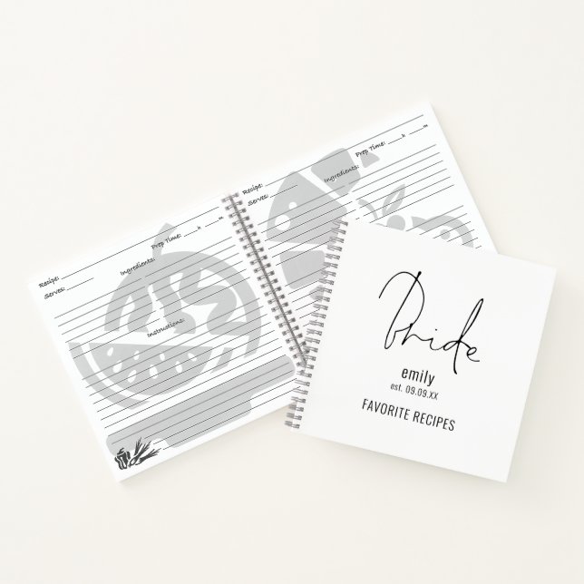 Modernes Skriptbriefenname Notizbuch (Innenseite)