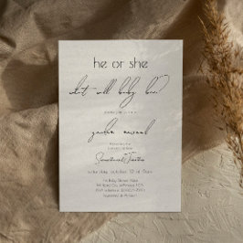 Modernes Skriptgeschlecht offenbart Baby-Dusche He Einladung