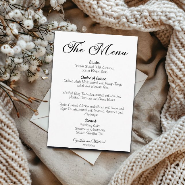 Modernes SkriptWedding Menu Menükarte (Von Creator hochgeladen)